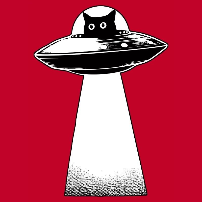 Cat Invasion UFO Alien Space Galaxy 3D Effect Cut