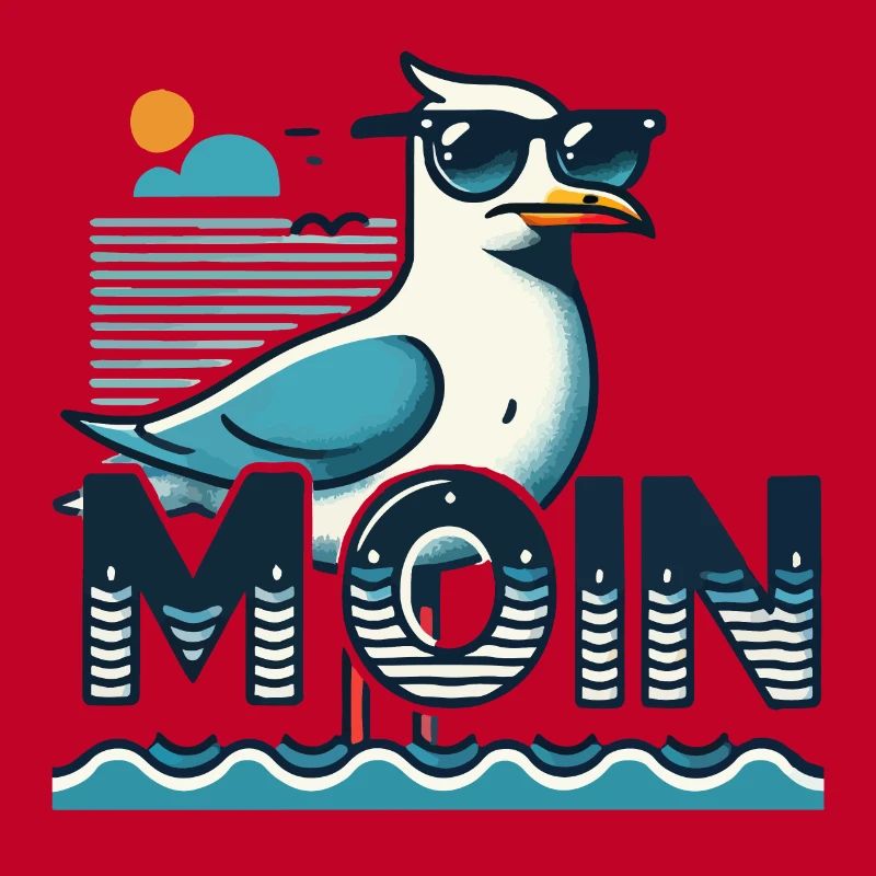 Moin - North German, Low German with a cool seagull
