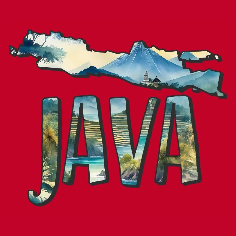 Carte aquarelle Java