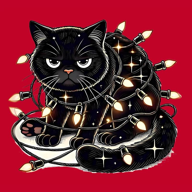 Grumpy Christmas Cat. Miau aber bitte ohne Lametta