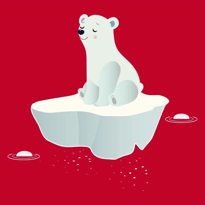 Träumender Eisbär auf einer Eisscholle