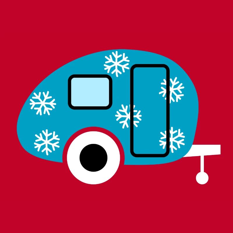 Caravan Camping Schnee Schneeflocken Winter Fan