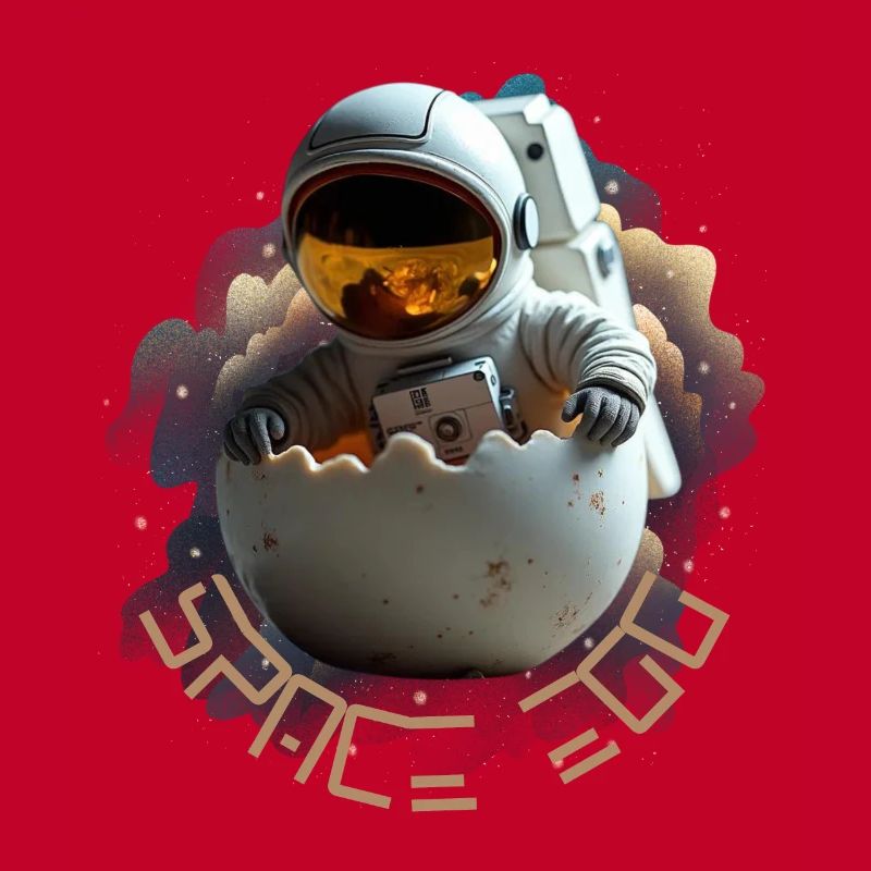 Astronaut in eggshell