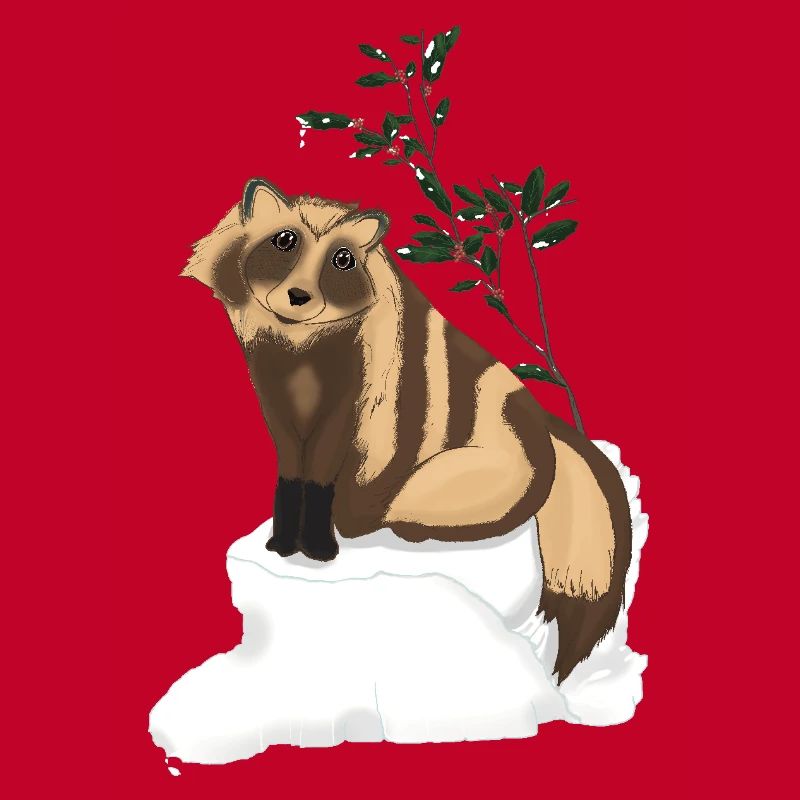 Tanuki sous le gui