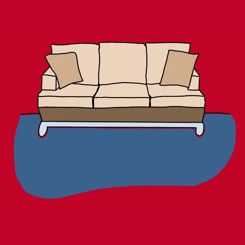 Sofa, colorful artwork