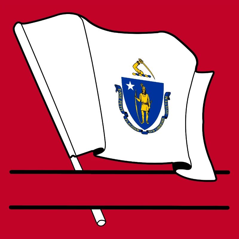Bannière de texte Flag Massachusetts