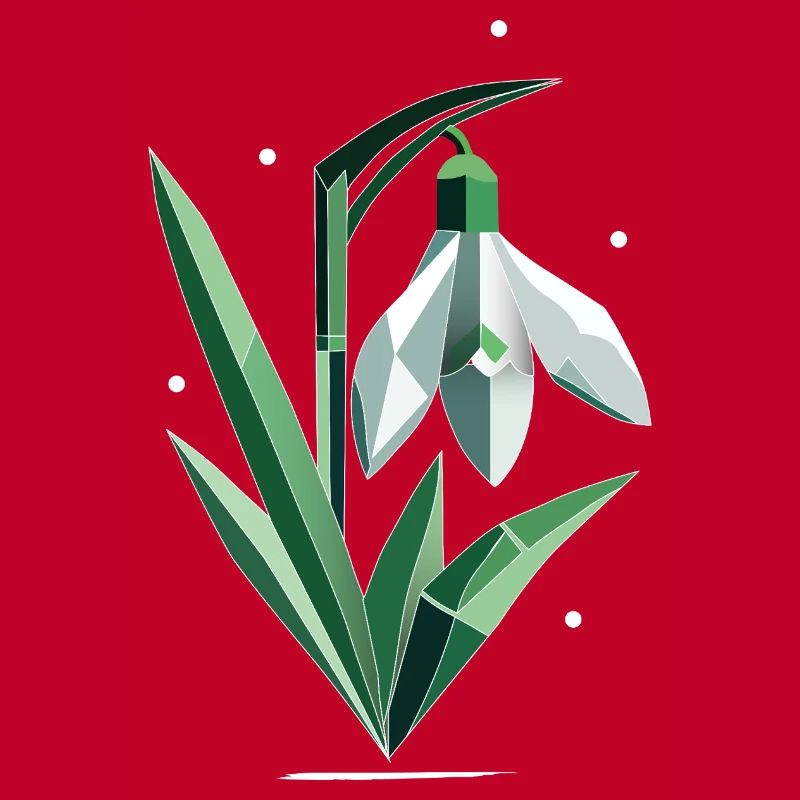 Délicate illustration polygonale de perce-neige