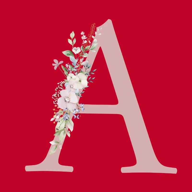 A Monogramm, Floral, personalisierbar