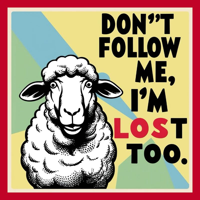 Moutons « Ne me suis pas – moi aussi je suis perdu ! »