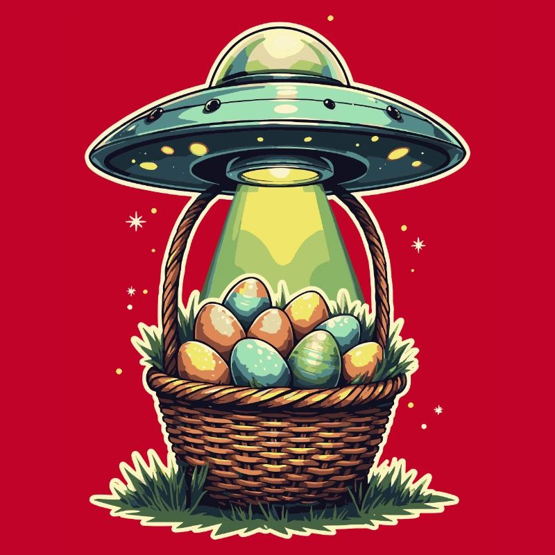 Alien Easter Egg Abduction Design