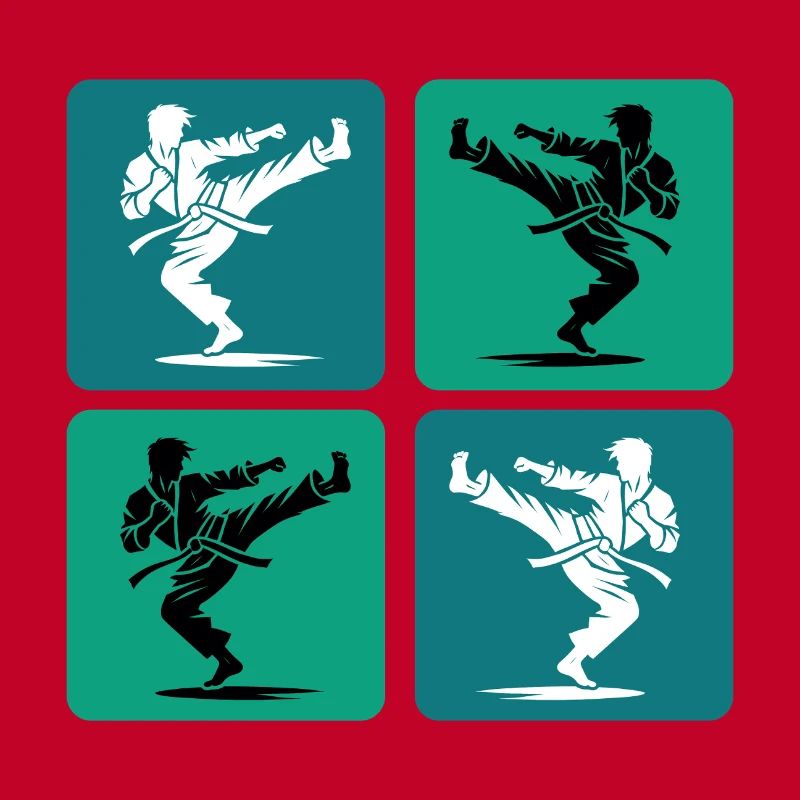 Karate Silhouette – Retro Style