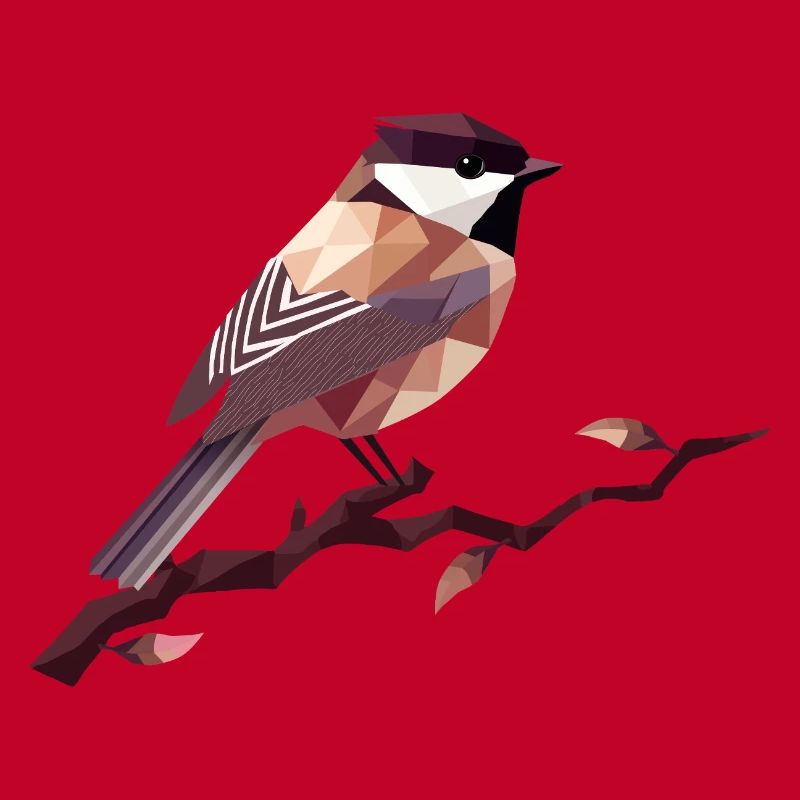 Geometrischer Singvogel – Elegante Polygonkunst