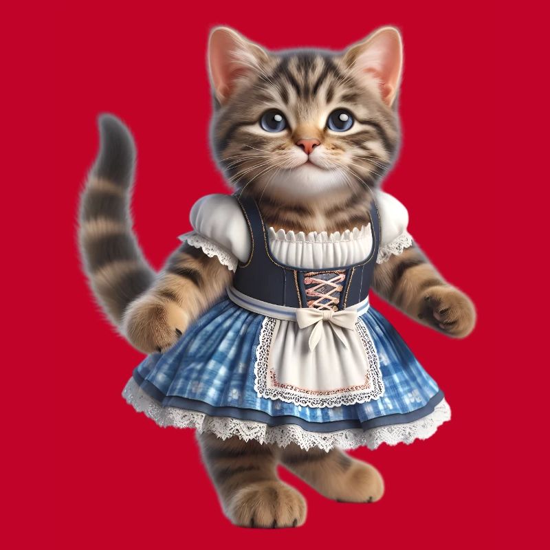 Mignon petit chat en dirndl