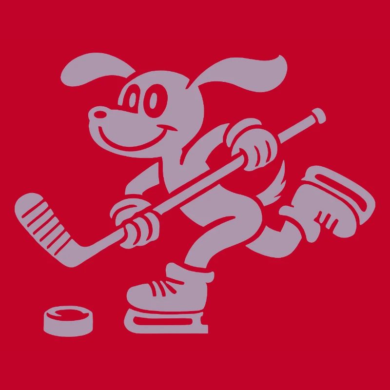 Dackel Eishockey Silhouette Minimalistisch