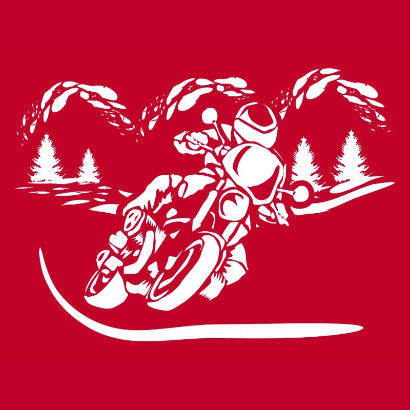 Motorrad Waldsilhouette