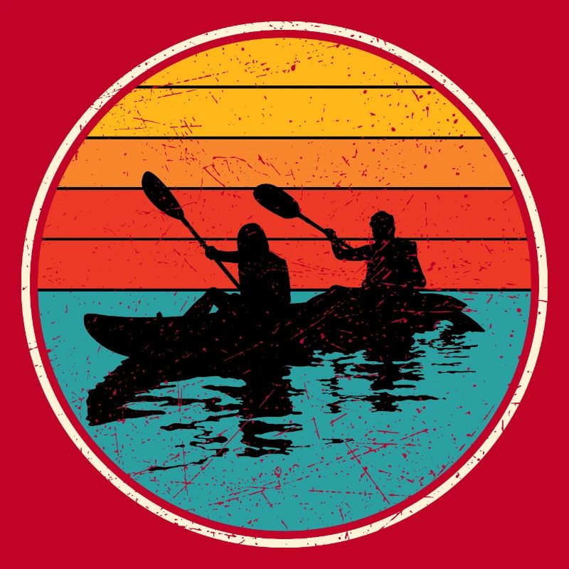 Sunset Kayak Duo Circle