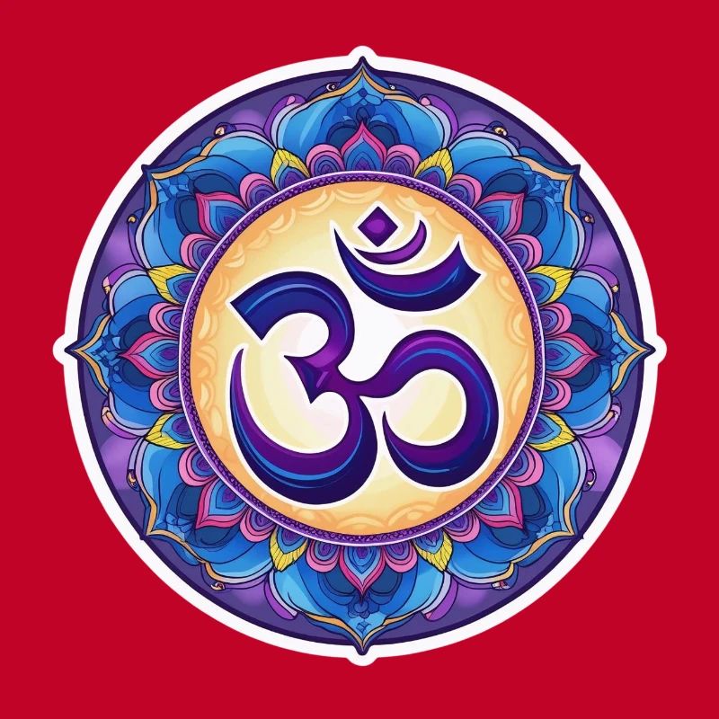 Mandala OM bleu et violet