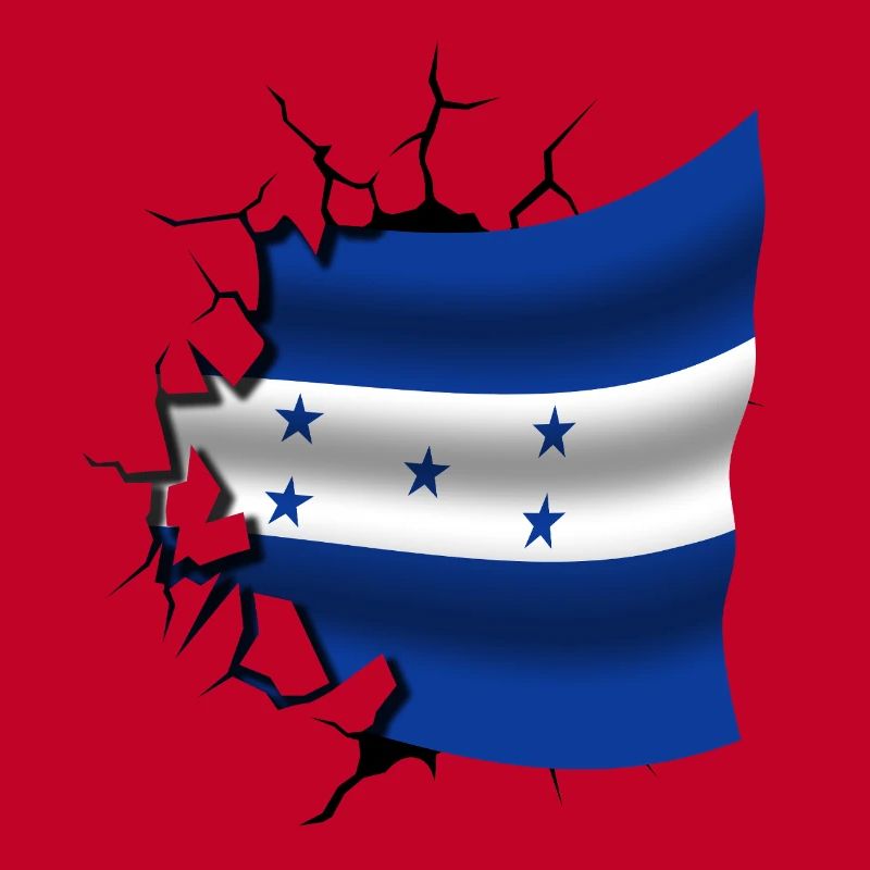 Drapeau du Honduras - Honduras - Drapeau Broken Design