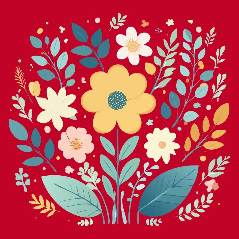 Douce floraison florale pastel - Boho Botanical