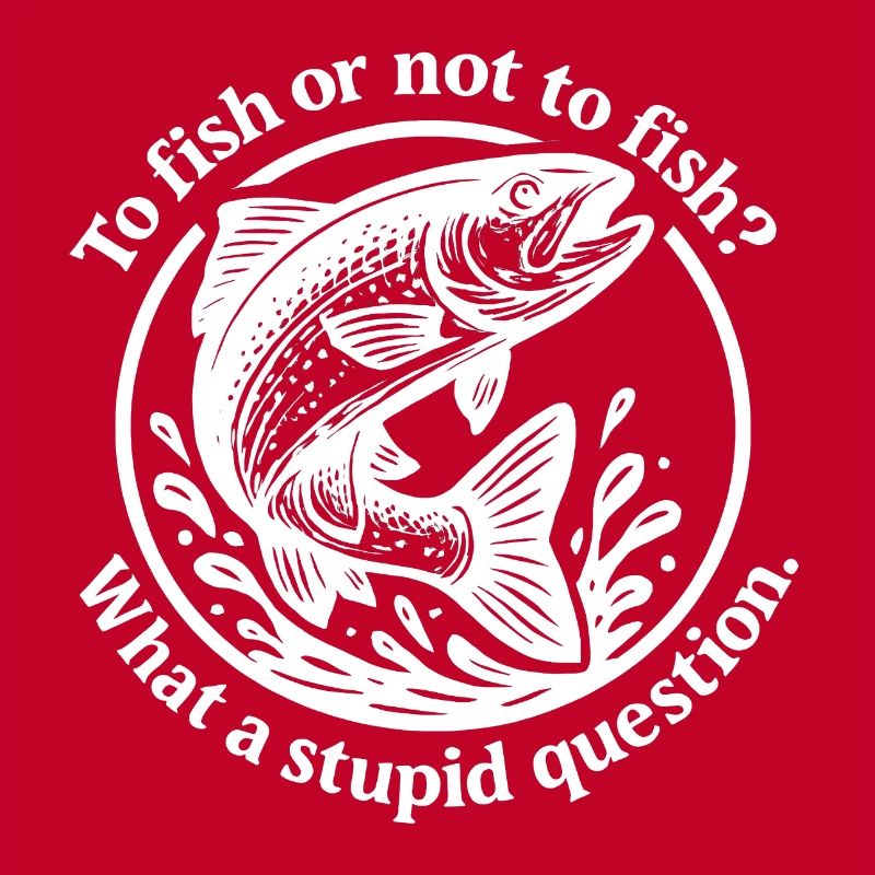 Funny fish motif with question