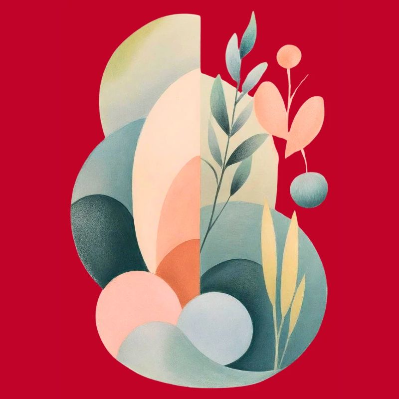 Pastel Abstract Flora Composition