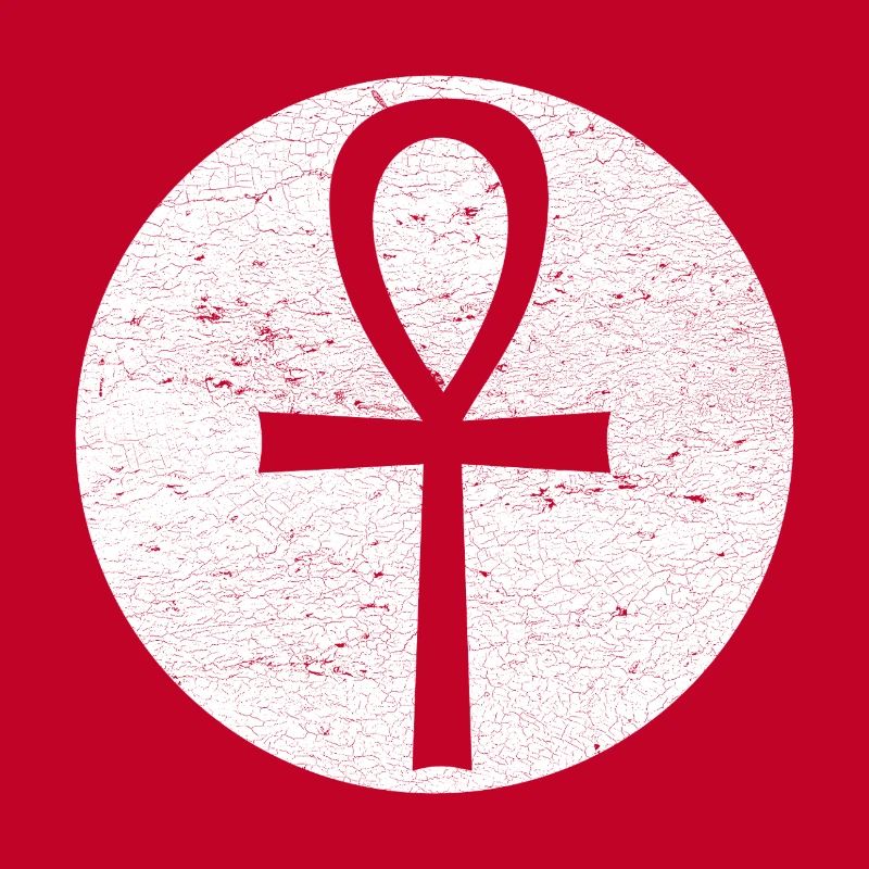 Croix égyptienne Ankh dans cercle blanc