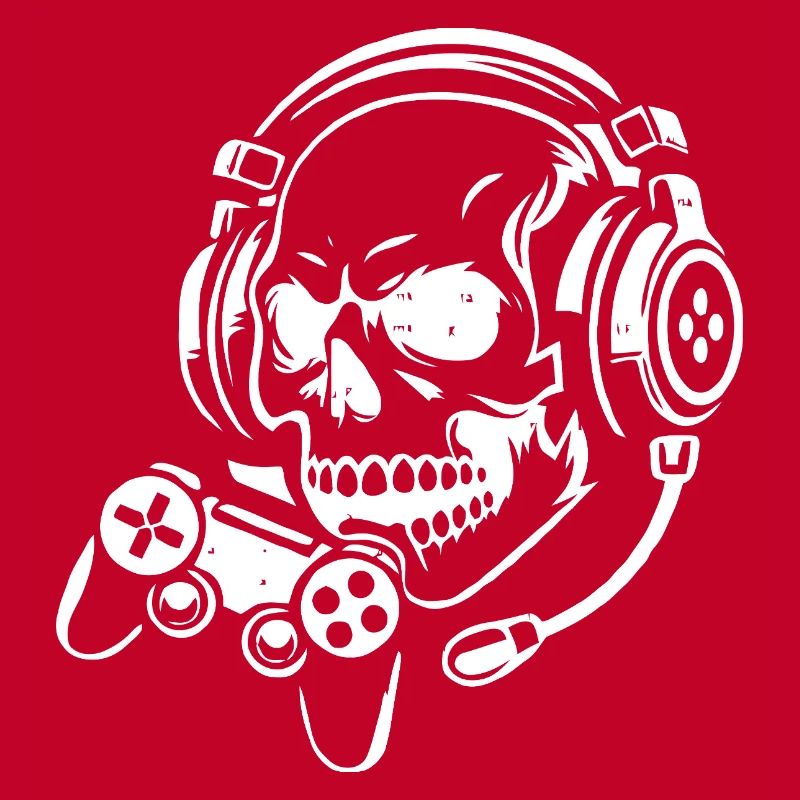 Crâne avec conception de casque de jeu
