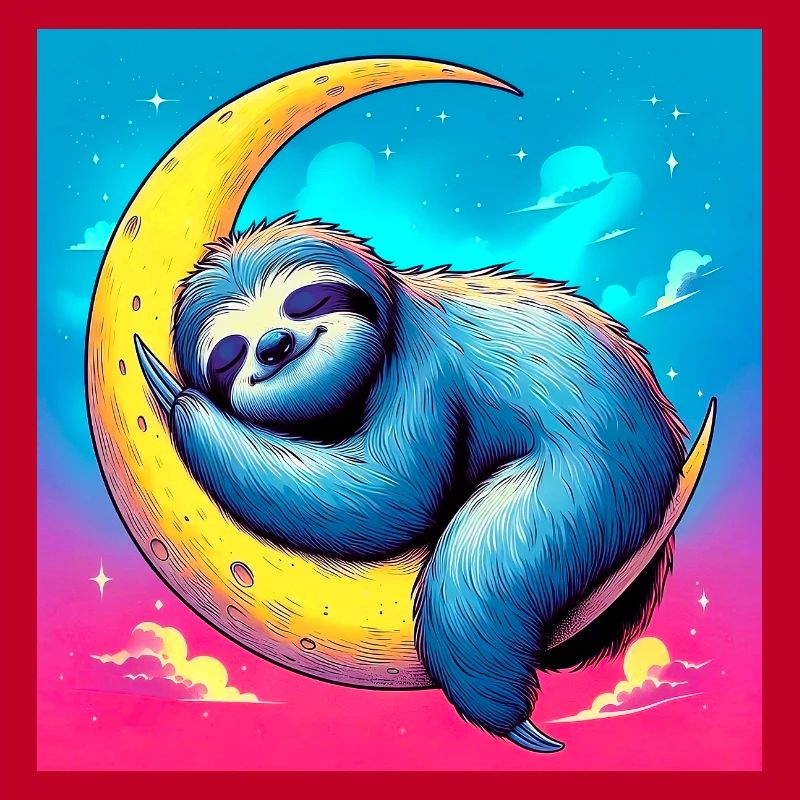 Faultier schläft auf dem Mond