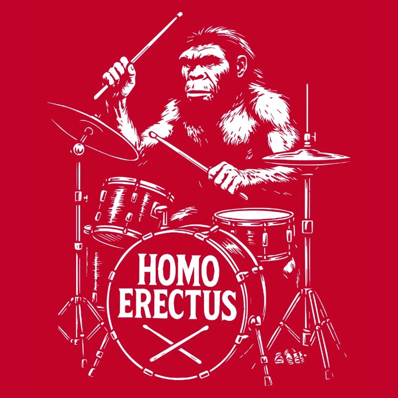 Homo Erectus Singe progressif avec tambours cadeau