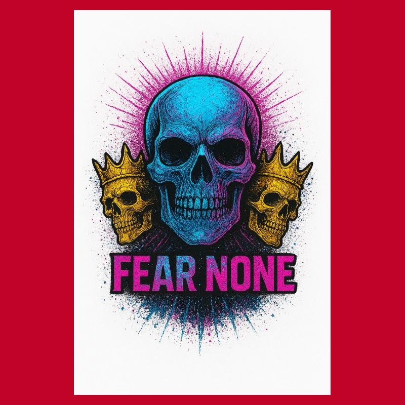 Bold Skull with Crowns Ink Design