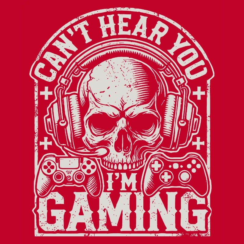 Gaming skull with headset and controllers