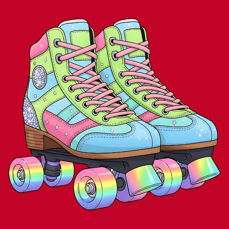 Rollschuhe Retro Regenbogen 80er 90er
