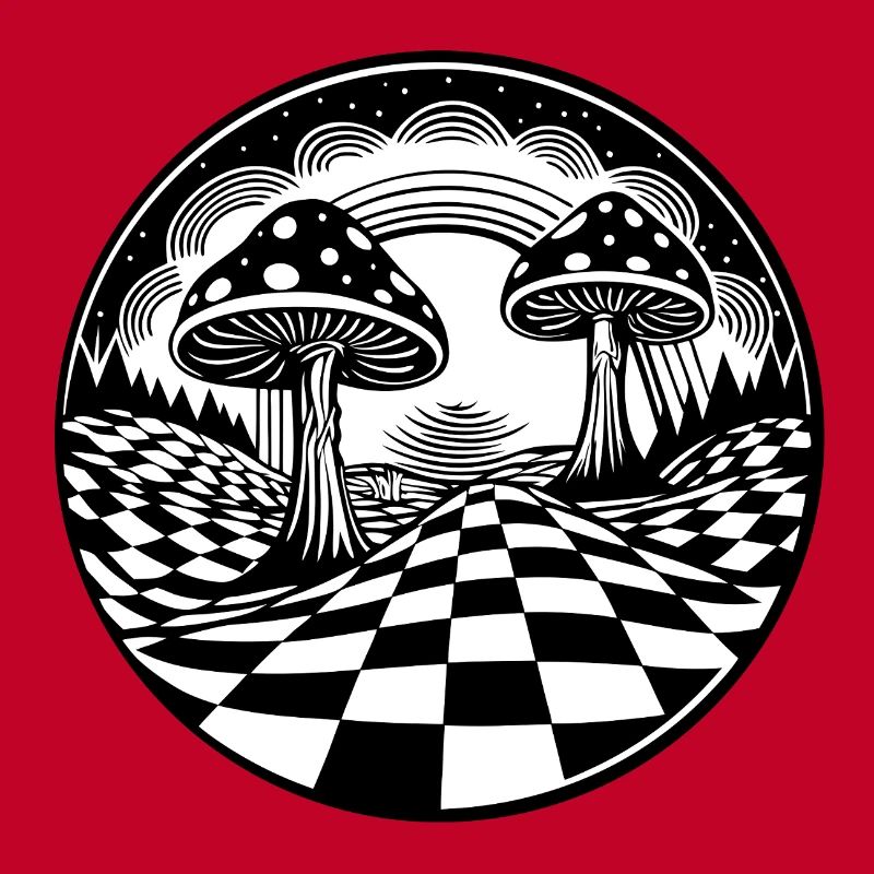 Conception paysagère de champignons psychédéliques