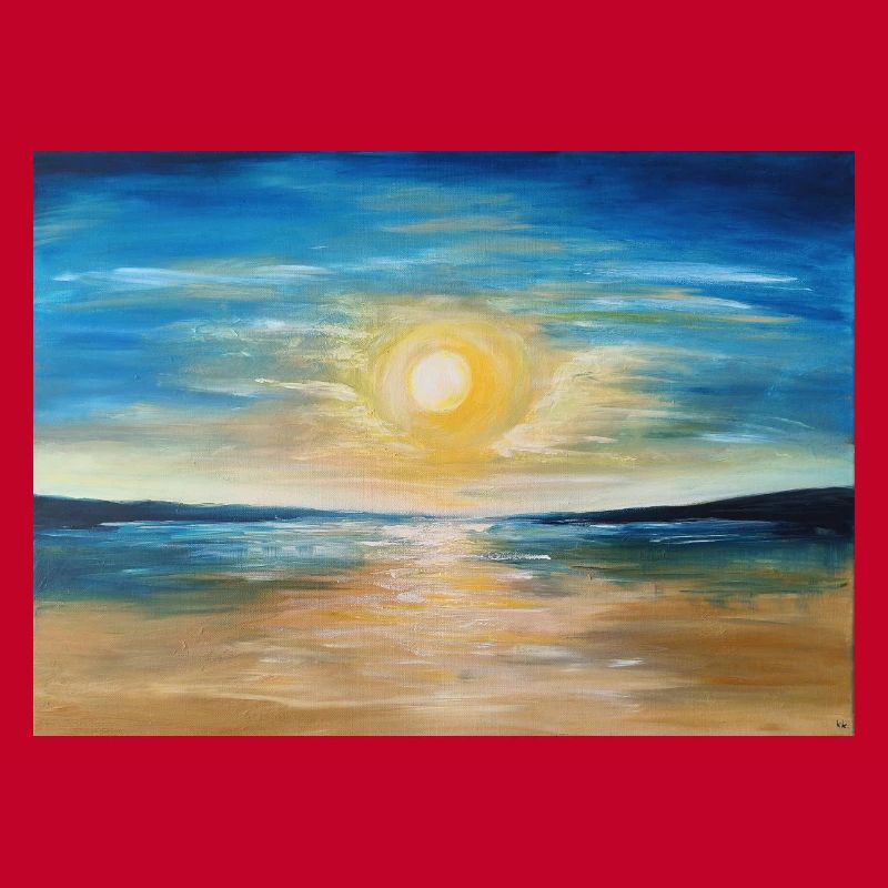 Reflet du coucher de soleil sur les eaux calmes