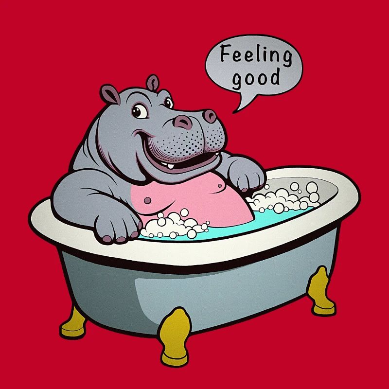 Hippopotame dans le bain