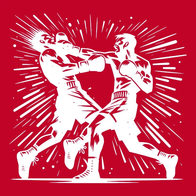 Action de boxe rétro Le coup de poing décisif