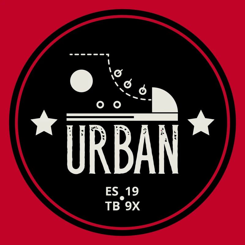 Urban Style Abzeichen mit rotem Sneaker und Bold