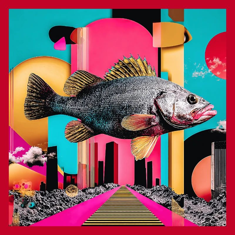 Schwimmender Fisch, Kreative Collage