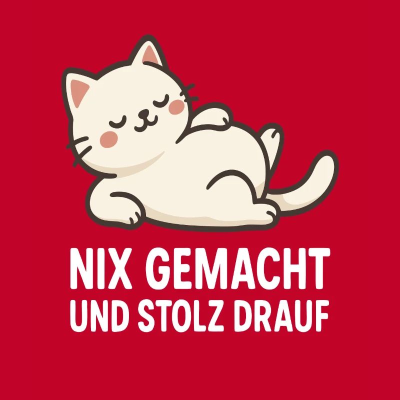 Katzenmotiv mit selbstbewusstem Spruch