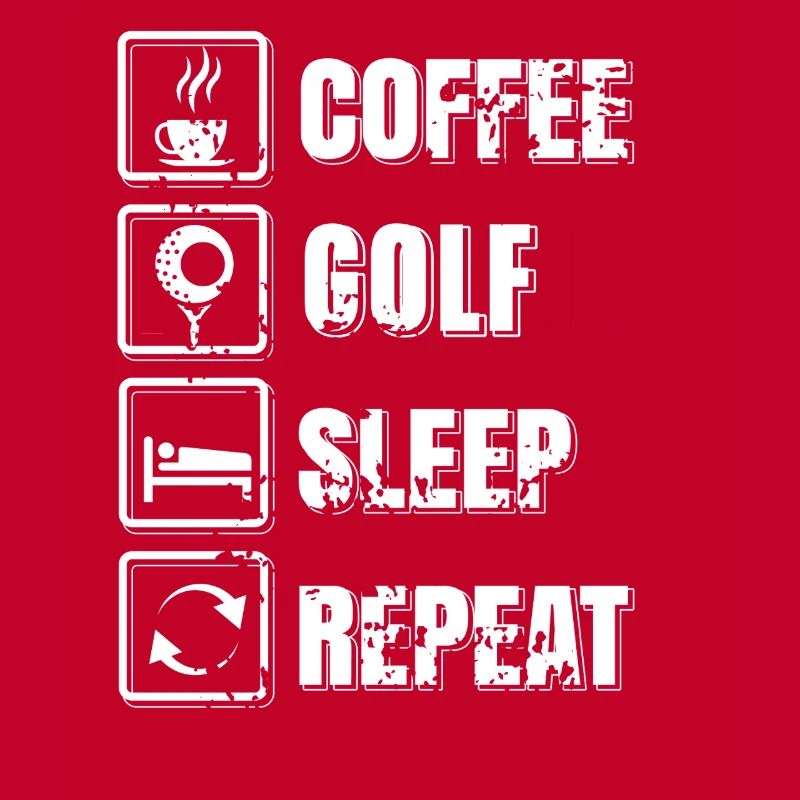 Café Golf Sommeil Répéter Routine Quotidienne Humour