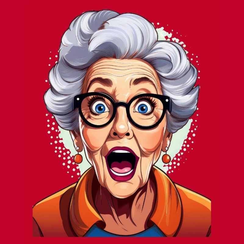 Erstaunte Großmutter