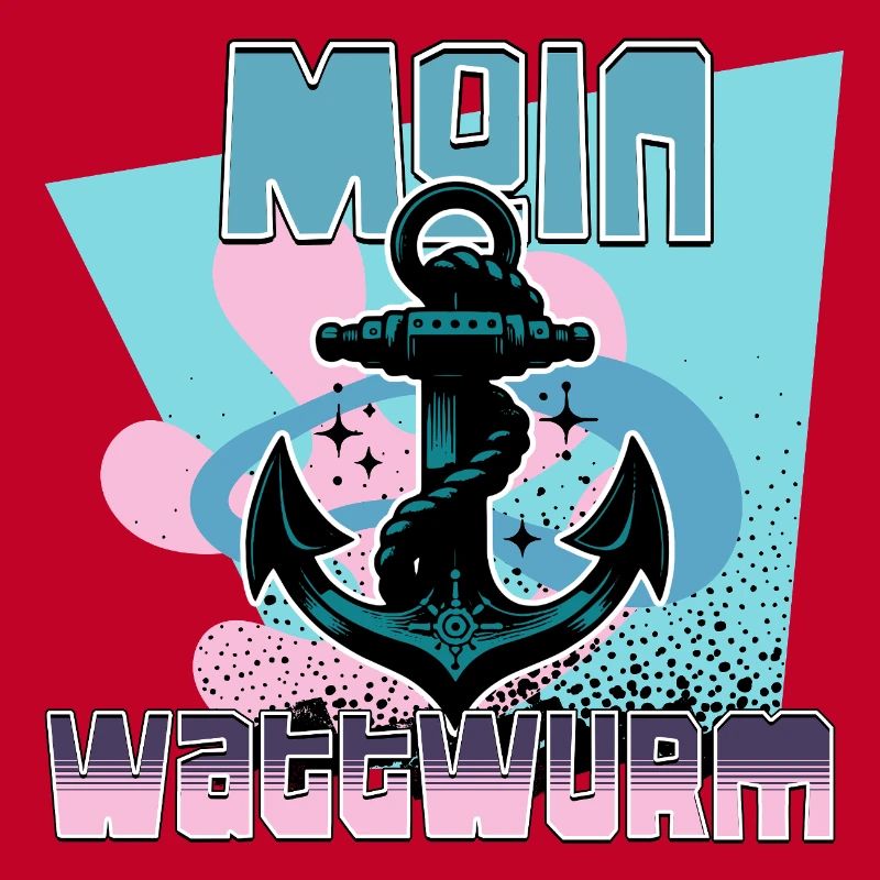 Maritime Anker mit Tau Design