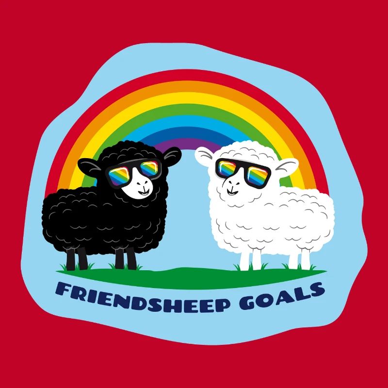 Friendship Sheep with Rainbow