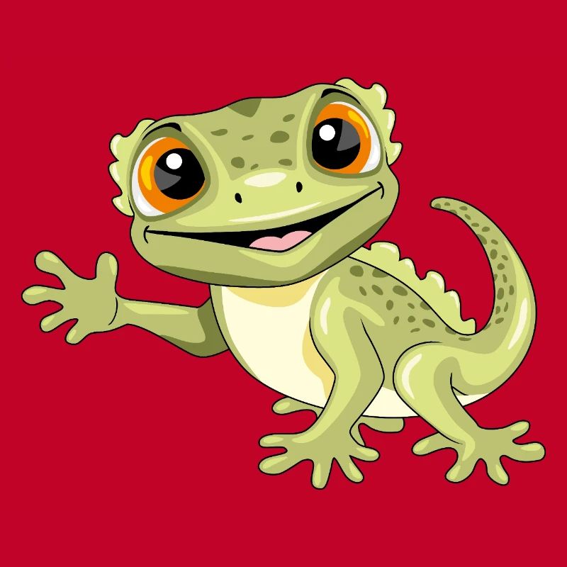 Funny smiling welcoming gecko