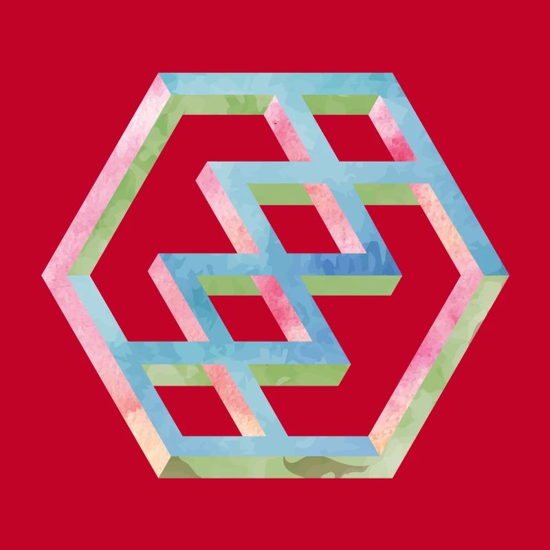 Abstract Colorful Hexagon Pattern