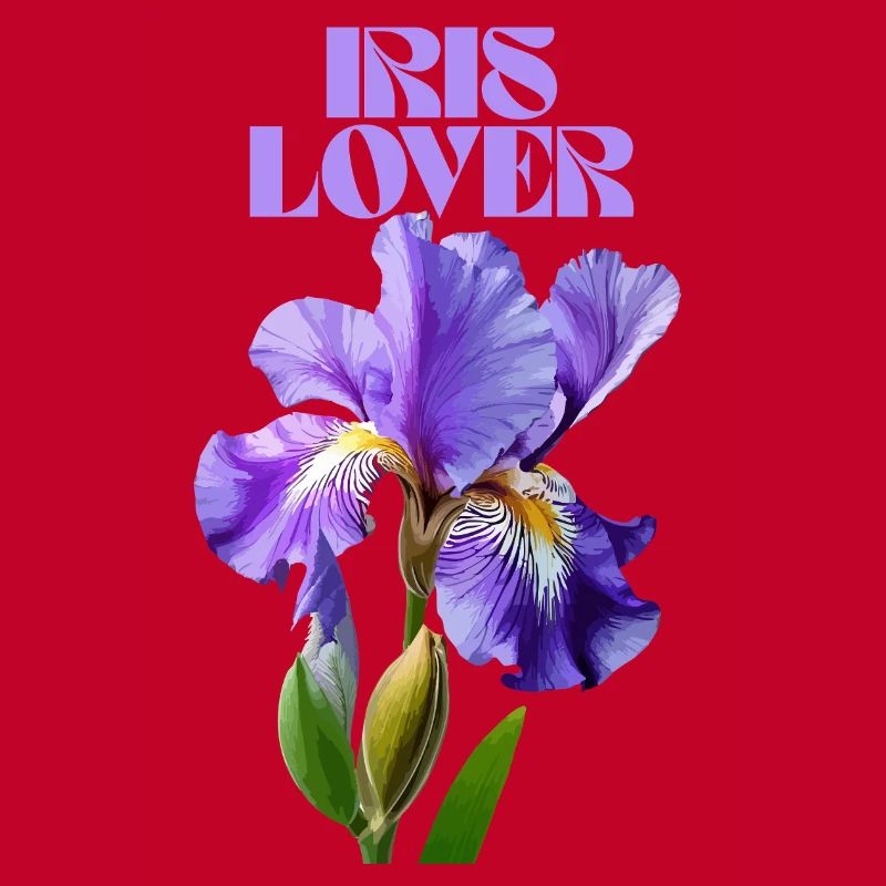 Fleur d’iris violet design botanique