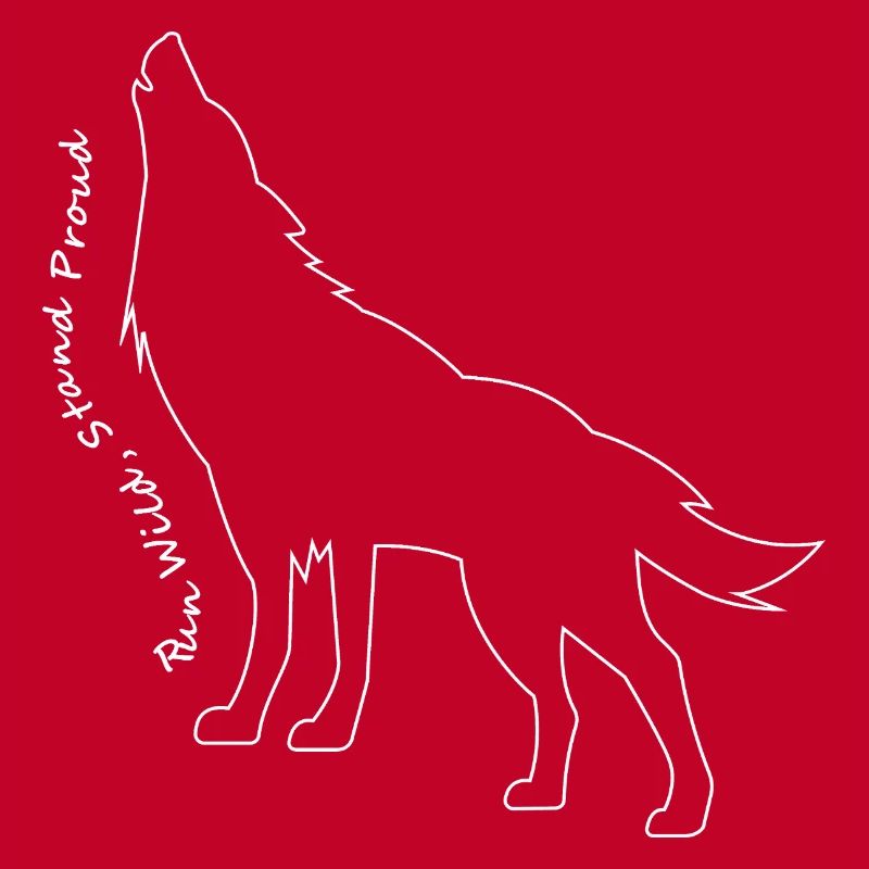 Heulender Wolf Linie Kunst Design