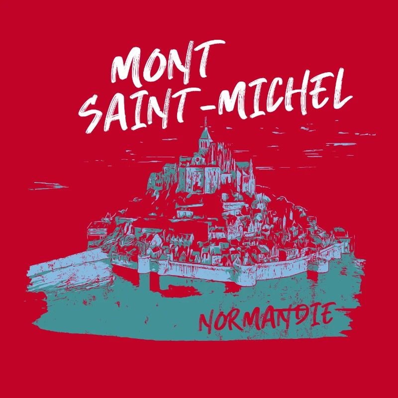Mont Saint-Michel Aquarelle Bleue