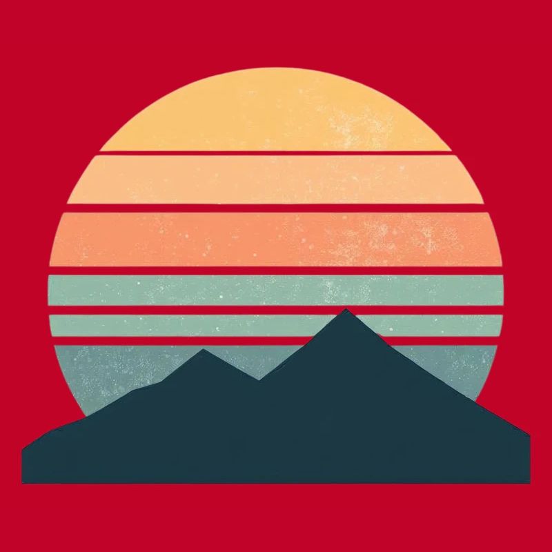 Minimalist mountain sunset