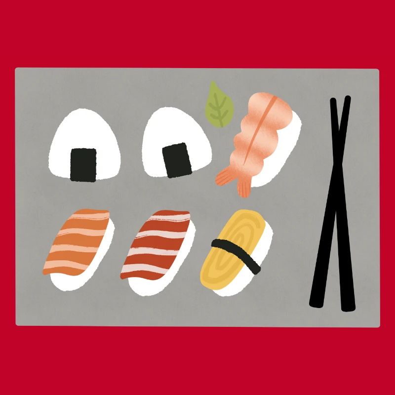Ensemble d’illustrations de sushis minimalistes